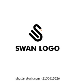 swan abstract logo,Swan Flapping wings logo