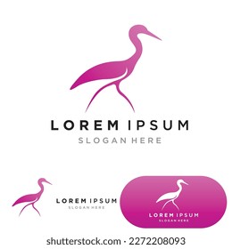 Vector del logotipo del ave de los animales cisnes
