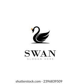 vector de belleza del logotipo de los animales cisne