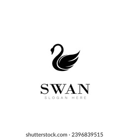 vector de belleza del logotipo de los animales cisne