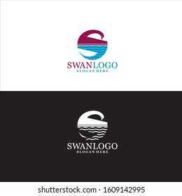 Swan Animal Logo in Vector