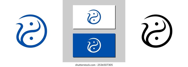 swan animal sign icon white and black logo