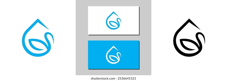 swan animal sign icon white and black logo