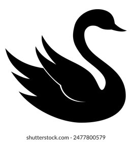 Swan animal silhouette. Vector image