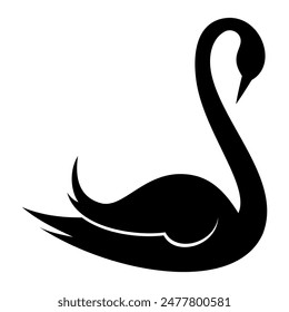Swan animal silhouette. Vector image