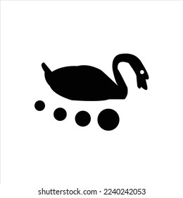Diseño del logotipo del vector de los animales de los cisnes