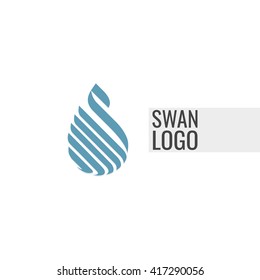  Swan bird abstract vector logo design template. 