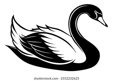 Schwan Vogel Kunst Silhouette Vektorgrafik 