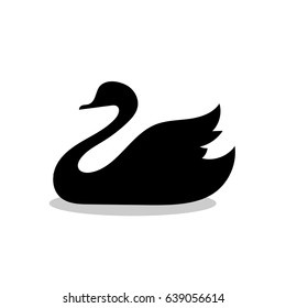 Swan bird black silhouette animal