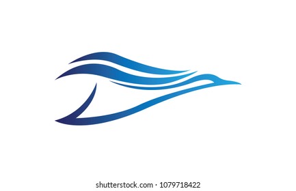 Swan bird flying logo