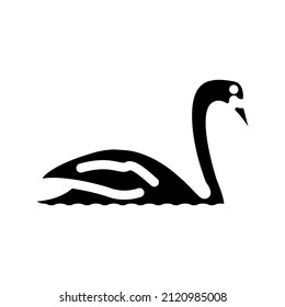 swan bird glyph icon vector. swan bird sign. isolated contour symbol black illustration
