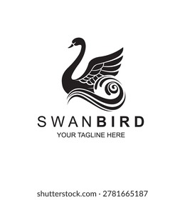 swan bird icon isolated on white background