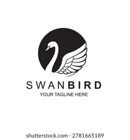 swan bird icon isolated on white background