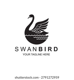 swan bird icon isolated on white background