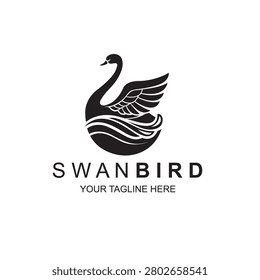 swan bird icon isolated on white background