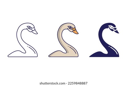 Schwanenvogel-Symbol, Vektorgrafik