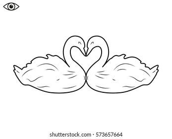 swan bird, icon, vector illustration eps10