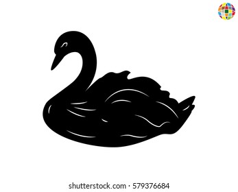 swan bird, icon, vector illustration eps10