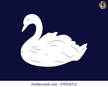 swan bird, icon, vector illustration eps10