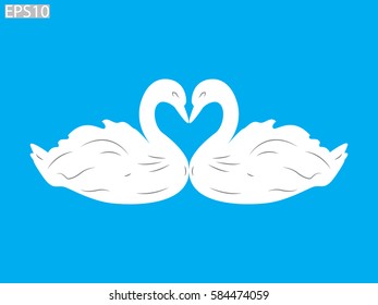 swan bird, icon, vector illustration eps10