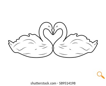 swan bird, icon, vector illustration eps10