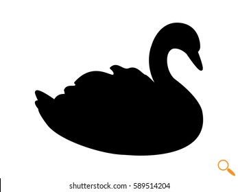 swan bird, icon, vector illustration eps10