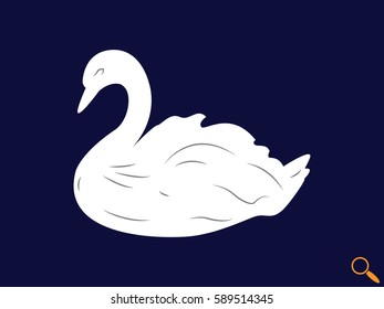 swan bird, icon, vector illustration eps10