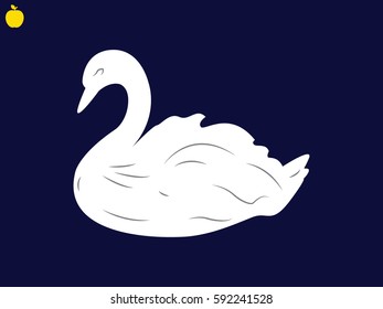swan bird, icon, vector illustration eps10
