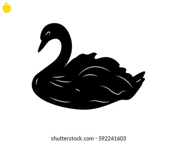 swan bird, icon, vector illustration eps10