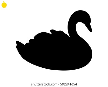 swan bird, icon, vector illustration eps10