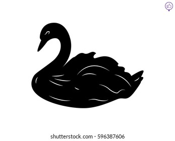 swan bird, icon, vector illustration eps10