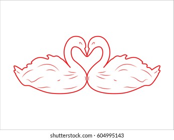 swan bird, icon, vector illustration eps10