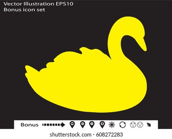 swan bird, icon, vector illustration eps10
