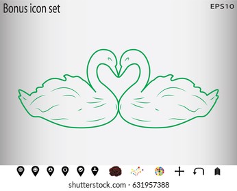 swan bird, icon, vector illustration eps10
