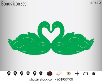 swan bird, icon, vector illustration eps10
