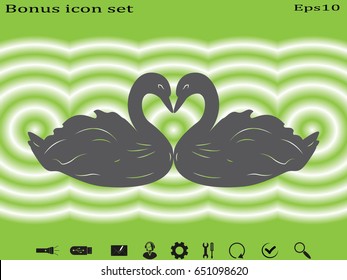 swan bird, icon, vector illustration eps10