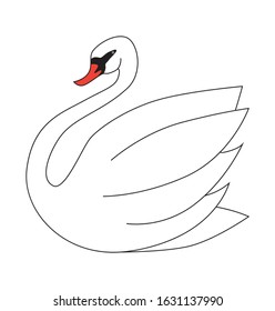 Swan bird isolated icon. Vector illustration