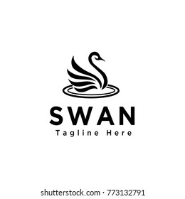 swan bird logo art