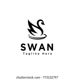 swan bird logo art