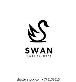 swan bird logo art