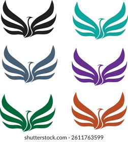 swan bird logo design colorful