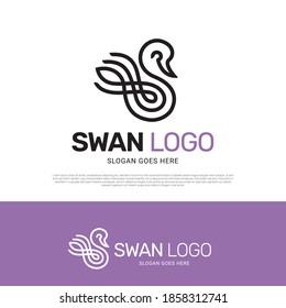 Swan bird logo icon symbol design