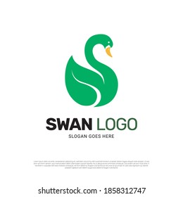 Swan bird logo icon symbol design