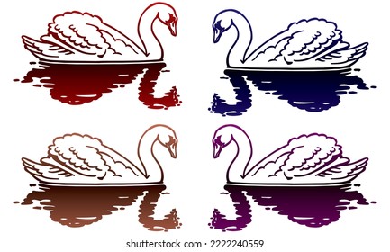 Swan Bird Vector Illustration. Swan Wild Animal
