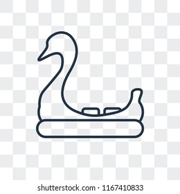 Swan boat vector icon isolated on transparent background, Swan boat logo concept