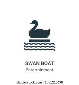 Swan Boat Vector Icon On White Background. Flat Vector Swan Boat Icon Symbol Sign From Modern Entertainment Collection For Mobile Concept And Web Apps Design.