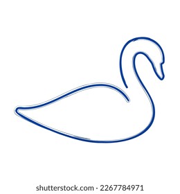 swan brush on white background, vector illustration.