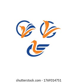 swan business logo icon vector symbol