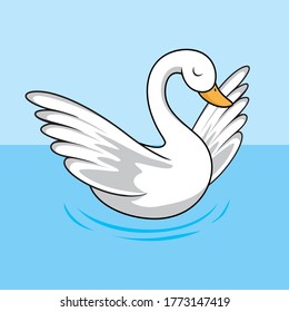 Swan Cartoon Bird Illustration Isolated