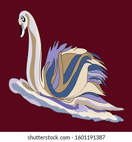 Swan  cartoon in the graphic arts,refers to pre-made images used to illustrate any medium cartoon